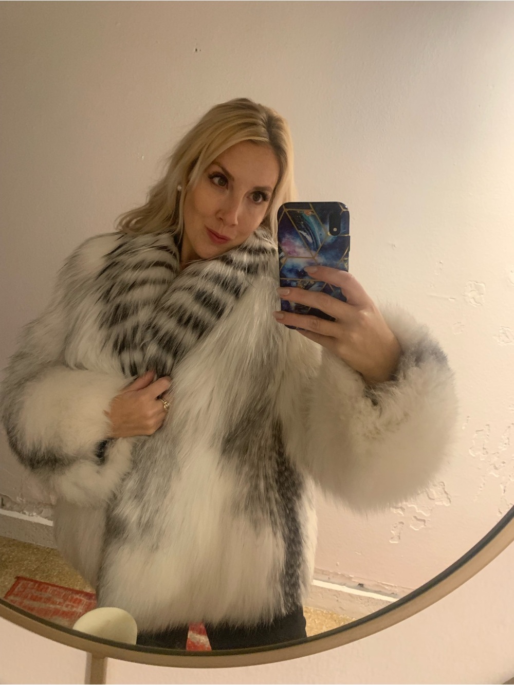 Luxury Marble Fox Fur Jacket - Women - Picture 7 of 9